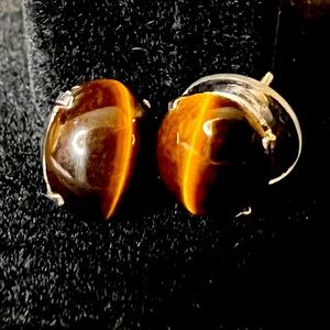 Tiger Eye Stud Earrings
